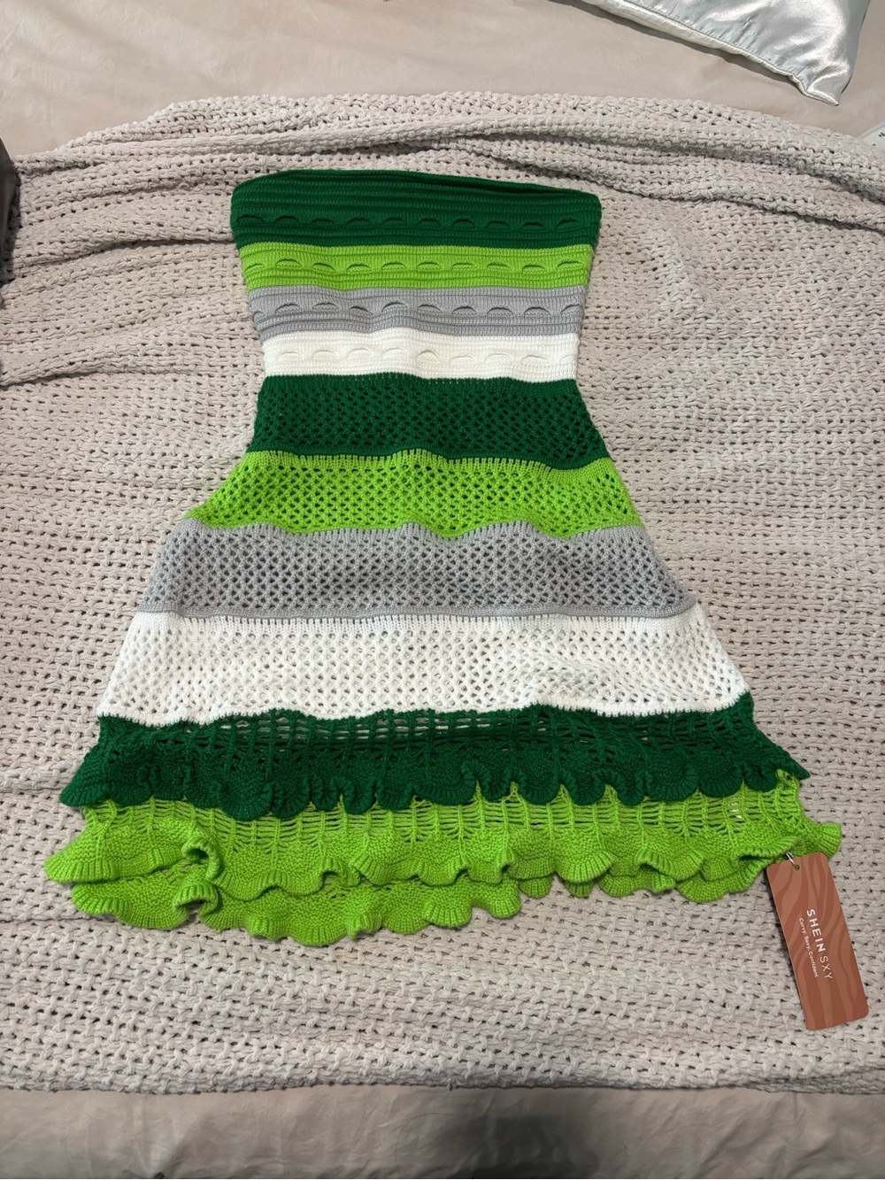 SHEIN Green Knit Bodycon Coverup